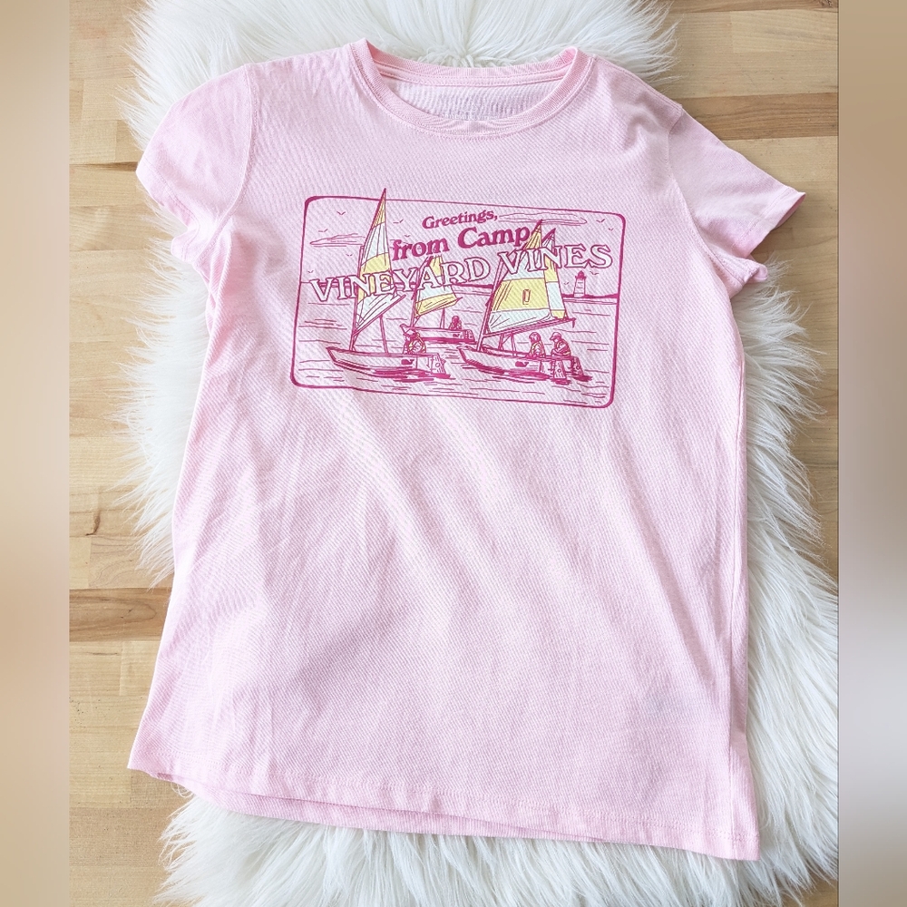 {Vineyard Vines} Girls Letter from Camp Short Sleeve Graphic Tee